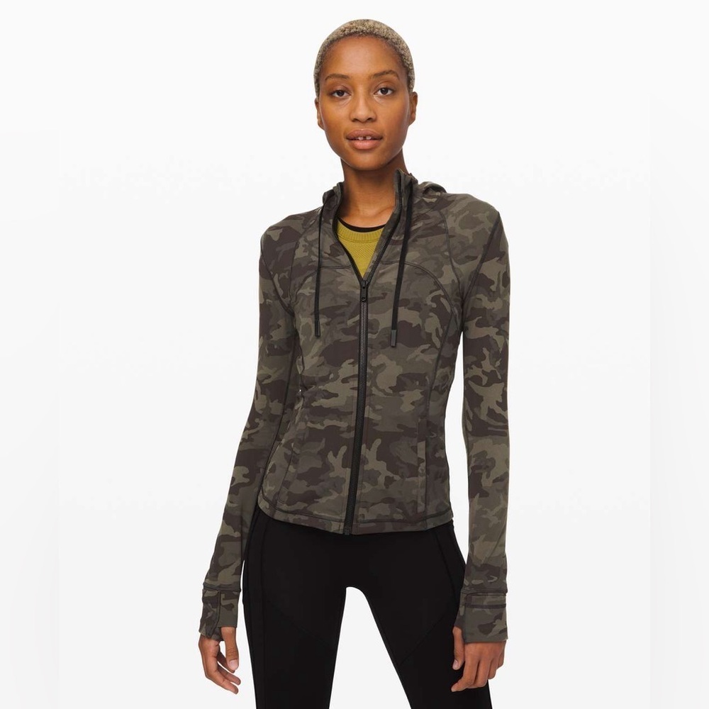 Lululemon Hooded Define Jacket Incognito Camo Multi Gator Green Size 10